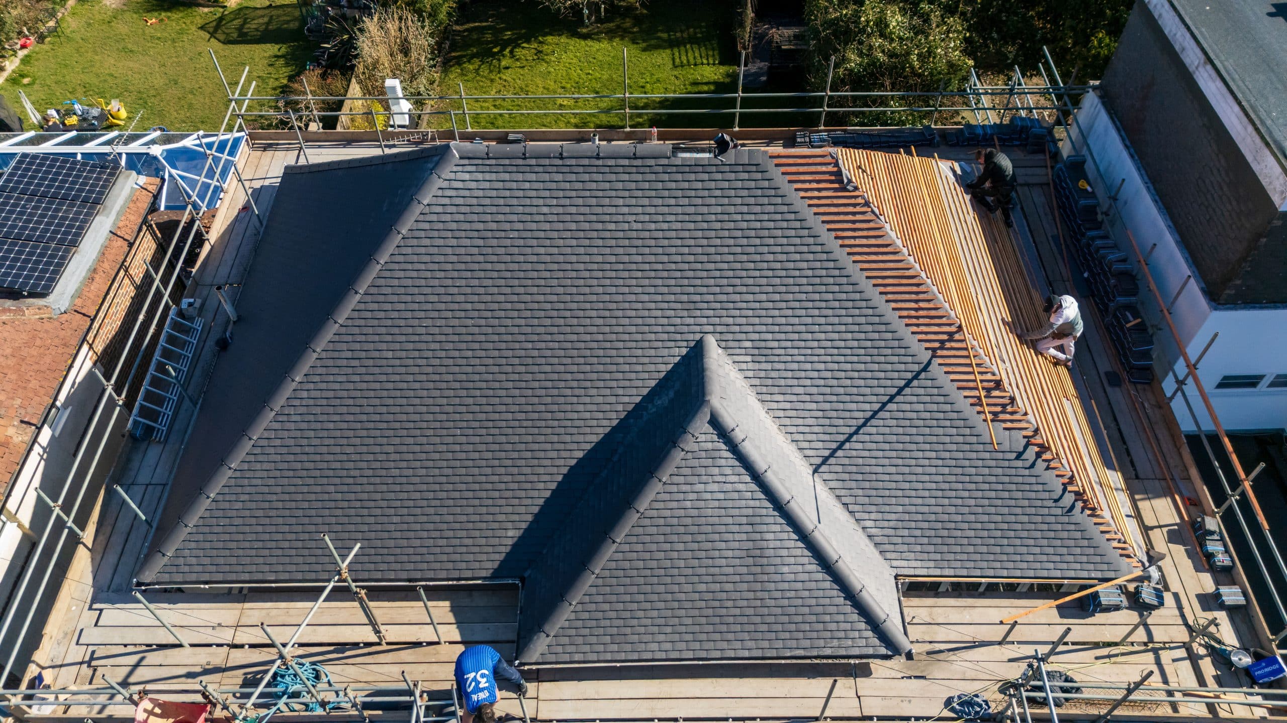 Expert roof installation in progress